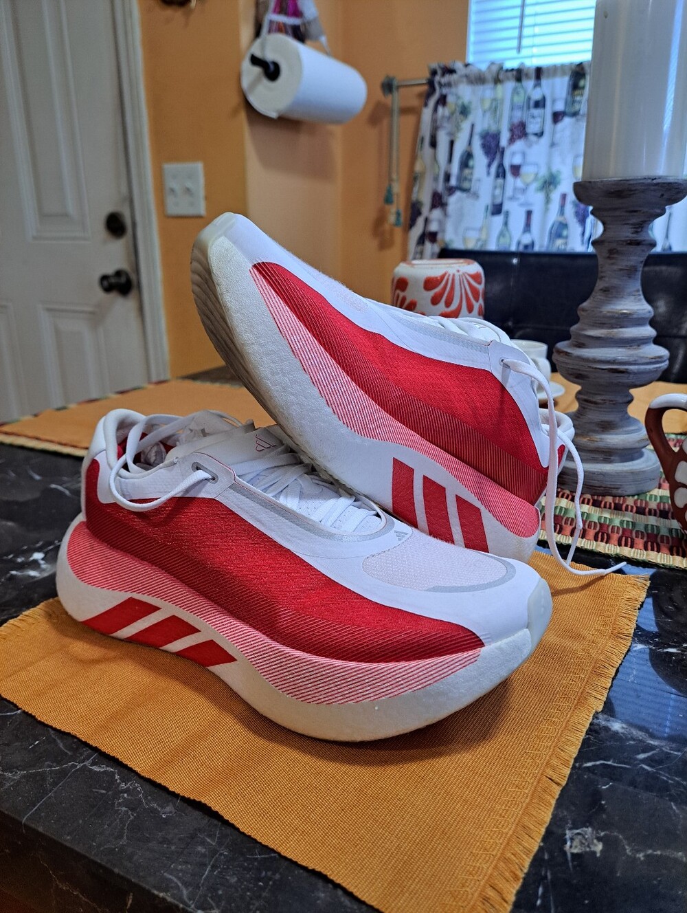 adidas Hyper Boost Edge White Pure Ruby Sneakers Women’s Size 7.5 Preowned